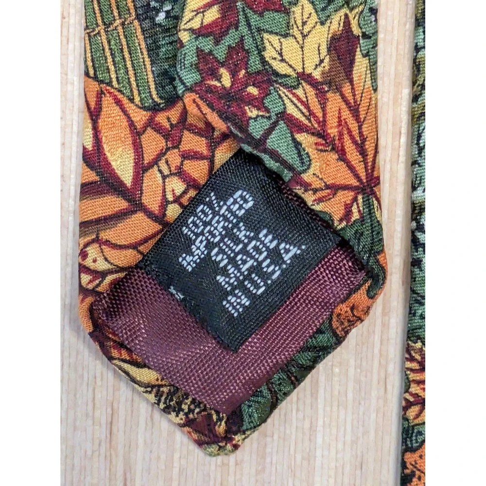 Tango by Max Raab Americana Series Arrival Silk Tie Fall Landscape Dog USA